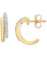 ფოტო #1 პროდუქტის Diamond Huggie Hoop Earrings (1/10 ct. t.w.) in 14k Gold, Created for Macy's