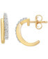 Фото #1 товара Diamond Huggie Hoop Earrings (1/10 ct. t.w.) in 14k Gold, Created for Macy's