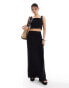 Фото #1 товара River Island linen midaxi skirt co-ord in black