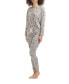 ფოტო #3 პროდუქტის Women's Hacci Printed Pajama Set