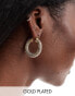 Pieces diamonte hoop earrings in gold