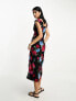 Фото #2 товара ASOS DESIGN mesh scoop neck frill sleeve maxi dress in floral print