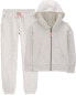 Kid 2-Piece Zip-Up Fleece Hoodie & Joggers Set 4