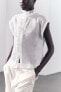 Фото #5 товара Рубашка из 100% ткани рами с воланами — zw collection ZARA