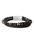 Фото #2 товара Stainless Steel (316L) Blue 3-Row Bracelet