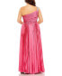 ფოტო #4 პროდუქტის Women's Plus Size One Shoulder Embellished Pleated Sleeveless Gown