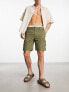 New Look slim fit cargo shorts in dark khaki