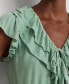 ფოტო #3 პროდუქტის Women's Ruffled Flutter-Sleeve Peplum Top