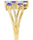 Фото #2 товара EFFY® Tanzanite (1-5/8 ct. t.w.) & Diamond (1/8 ct. t.w.) Cluster Bypass Ring in 14k Gold