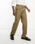 Фото #4 товара Devils Advocate Tall wide leg high waisted smart trousers in brown