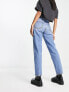 ONLY Robyn high waisted straight leg jeans in mid blue