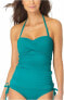 Anne Cole 283886 Twist-Front Ruched Tankini Top Emerald, Size M