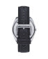 ფოტო #3 პროდუქტის Men Roman Leather Watch - Silver/Black, 46mm