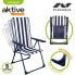 Folding Chair Aktive Striped White Navy Blue 46 x 101 x 59 cm (4 Units)