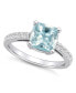 ფოტო #1 პროდუქტის Aquamarine (2 Ct. T.W.) and Diamond (1/3 Ct. T.W.) Ring in 14K White Gold