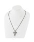 ფოტო #3 პროდუქტის Antique White Bronze-plated CZ Cross Skull Pendant Necklace