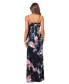 Women's Floral-Print Sleeveless Drape-Neck Gown
