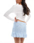 Фото #2 товара Cotton On mesh pyjama skirt in blue ditsy