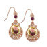 ფოტო #1 პროდუქტის Rose Gold Tone Purple Crystal Flower Drop Earrings