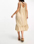 Фото #4 товара Vero Moda tie shoulder beach maxi dress in cream