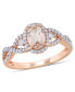 ფოტო #1 პროდუქტის Morganite (3/4 ct. t.w.) White Sapphire (1/20 ct. t.w.) and Diamond (1/3 ct. t.w.) 3-Stone Infinity Ring in 10k Rose Gold