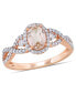 Фото #1 товара Morganite (3/4 ct. t.w.) White Sapphire (1/20 ct. t.w.) and Diamond (1/3 ct. t.w.) 3-Stone Infinity Ring in 10k Rose Gold