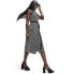 Women's Collared Sleeveless Vintage Weave Neutral Sweaterknit Midi Wrap Dress -