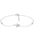 ფოტო #1 პროდუქტის Cultured Freshwater Pearl (4mm) & Starfish Ankle Bracelet in 18k Gold-Plated Sterling Silver, Created for Macy's