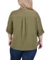 Plus Size Long Sleeve Roll Tab Blouse