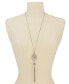 ფოტო #2 პროდუქტის Silver-Tone Pavé & Chain Tassel Pendant Necklace, 28" + 3" extender, Created for Macy's