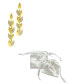 ფოტო #3 პროდუქტის 14K Gold-Plated Crystal Leaf Earrings