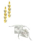 14K Gold-Plated Crystal Leaf Earrings