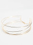 Фото #2 товара ASOS DESIGN Curve torque choker necklace with multi wire detail in gold tone
