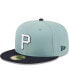 Фото #5 товара Men's Light Blue, Navy Pittsburgh Pirates Beach Kiss 59FIFTY Fitted Hat