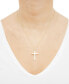 ფოტო #2 პროდუქტის Polished Etched Cross 18" Pendant Necklace in 10k Gold