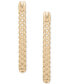 Фото #7 товара Lattice Rectangular Hoop Earrings in Gold Vermeil, Created for Macy's