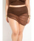 Plus Size Ruched Bikini Miniskirt - 32, Chocolate Fondant