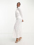 Фото #4 товара Pieces Bridal lace maxi dress in white