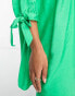 Фото #3 товара Whistles gathered neck mini smock dress in bold green