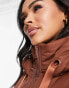 Фото #4 товара Threadbare Vamp longline padded gilet with hood in mid brown