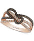 ფოტო #1 პროდუქტის Chocolatier® Gladiator Knots™ Diamond Statement Ring (5/8 ct. t.w.) in 14k Rose Gold