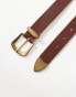 Фото #2 товара Levi's western leather belt in brown and gold