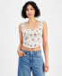 Фото #1 товара Women's Floral Corset Top, Created for Macy's