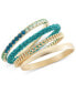 Фото #1 товара Gold-Tone 4-Pc. Set Color Stone & Bead Bangle Bracelets, Created for Macy's