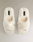 Фото #4 товара Crossover faux shearling slippers