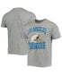 Фото #2 товара Men's Heathered Gray Los Angeles Chargers Helmet T-shirt