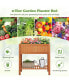 Rectangle Wood Flower Planter Box Portable Raised Vegetable Patio