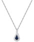 Фото #4 товара Macy's sapphire (9/10 ct. t.w.) and Diamond Accent Pendant 18" Necklace in 14k White Gold (Also Available in Emerald)