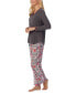 Henley Top & Print Pants Pajama Set