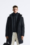 Padded parka with detachable collar